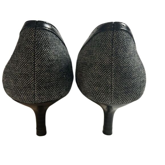 Isaac Mizrahi Women's Black Gray Pointed Toe Pumps Size 8 Formal Heel - Picture 9 of 13